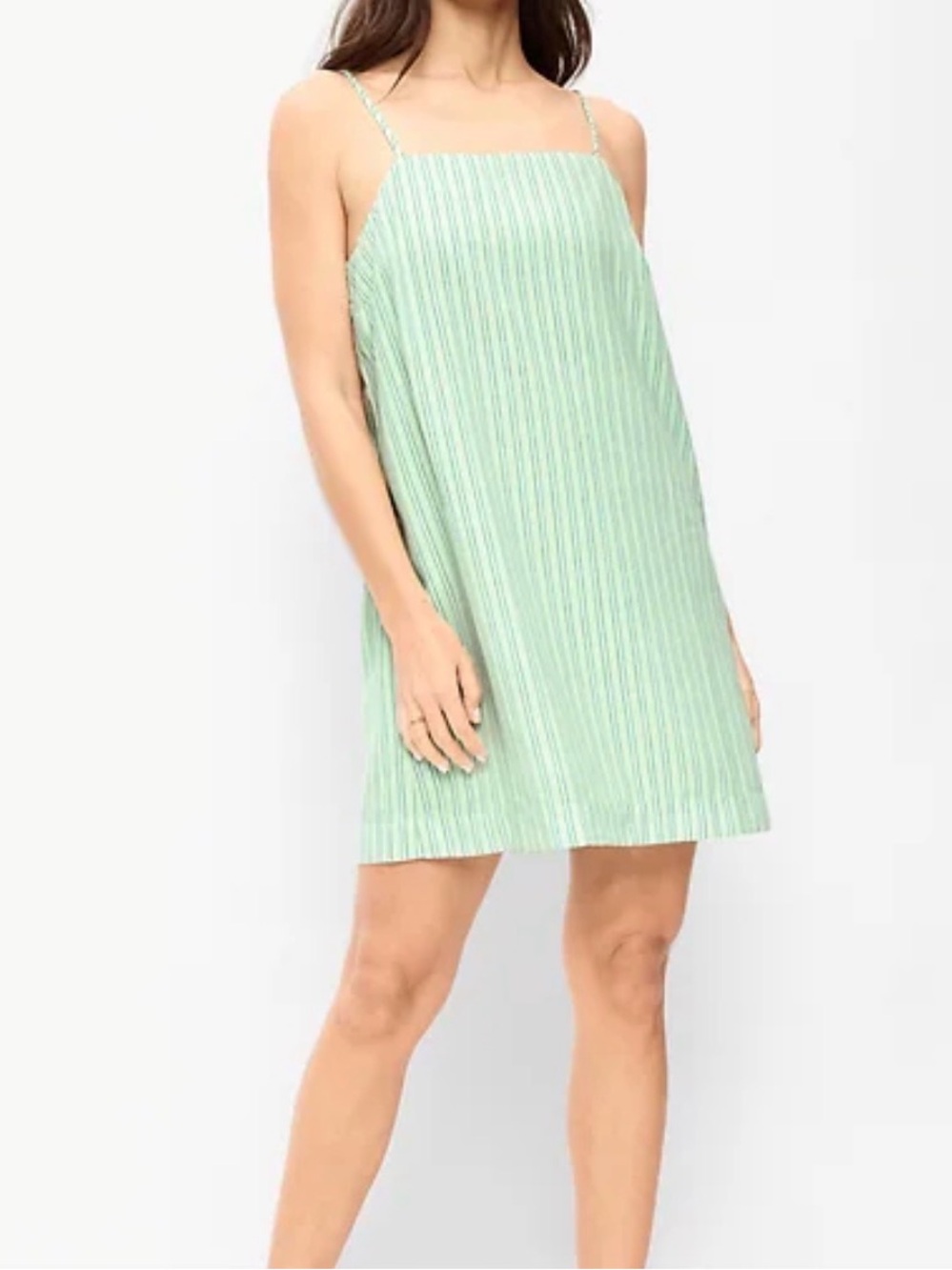 Old Navy Light Green Striped Strappy Mini Shift Dress - Women’s S